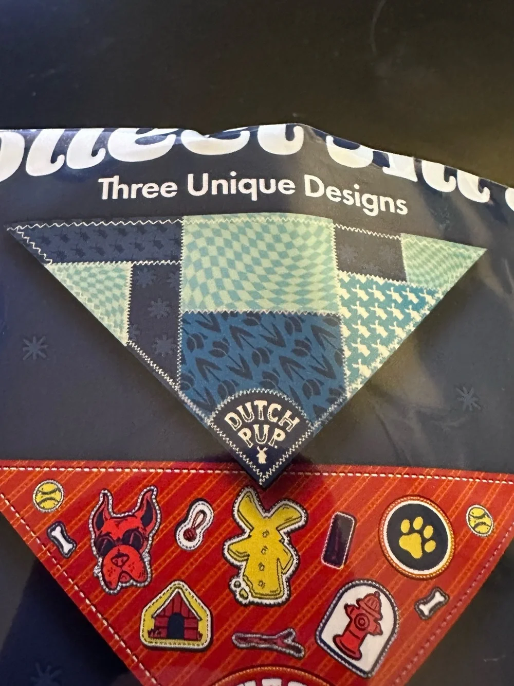 Dutch Bros Mystery Dog Bandana Blue Patchwork